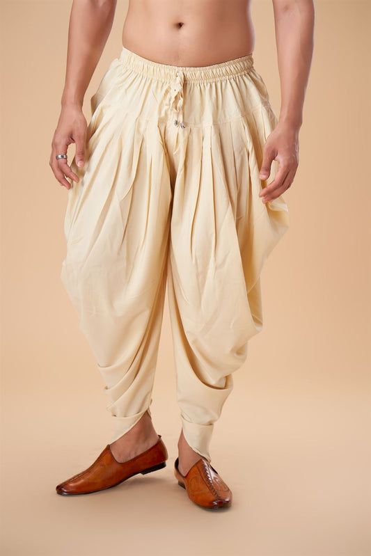 Cream Cotton Peshawari Plain Bottom