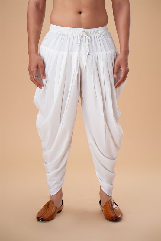 White Cotton Peshawari Plain Bottom