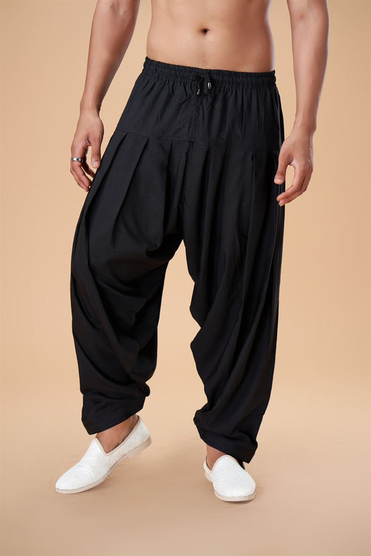 Black Rayon Patiyala Plain Bottom