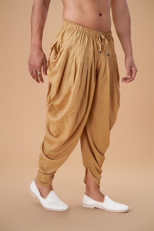 Gold Cotton Peshawari Plain Bottom