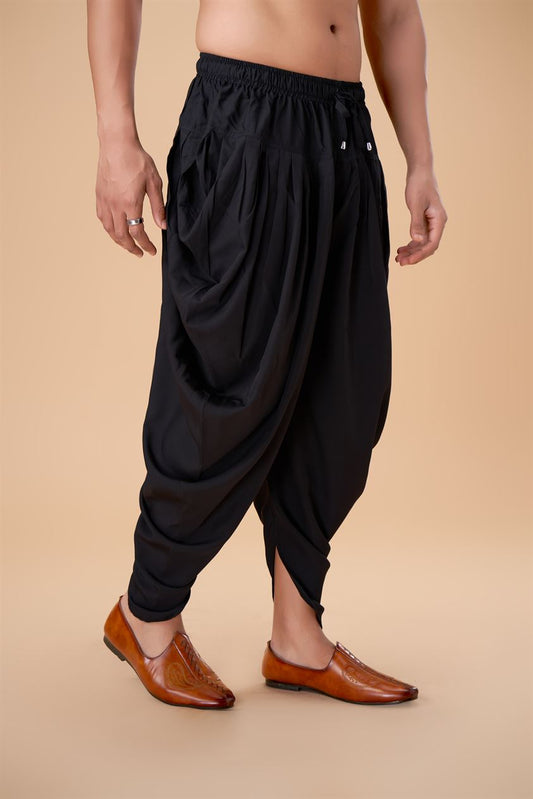 Black Cotton Peshawari Plain Bottom