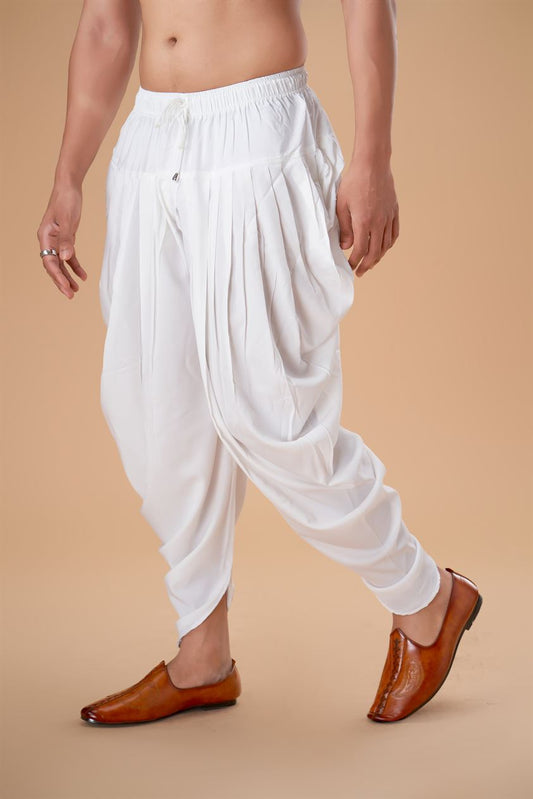 White Cotton Peshawari Plain Bottom