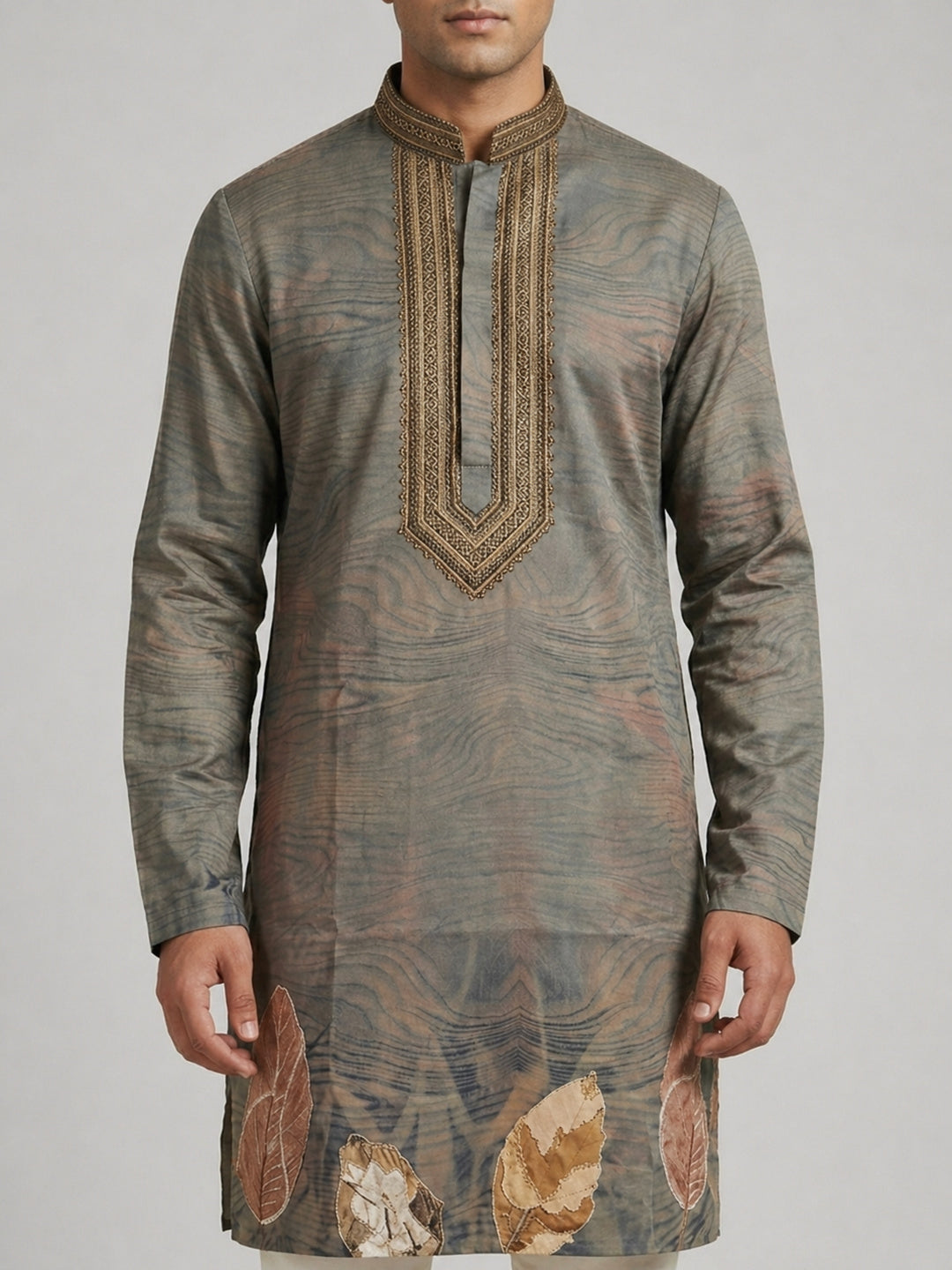Mehendi Art Silk Foil Printed Kurta Set Festive Wear