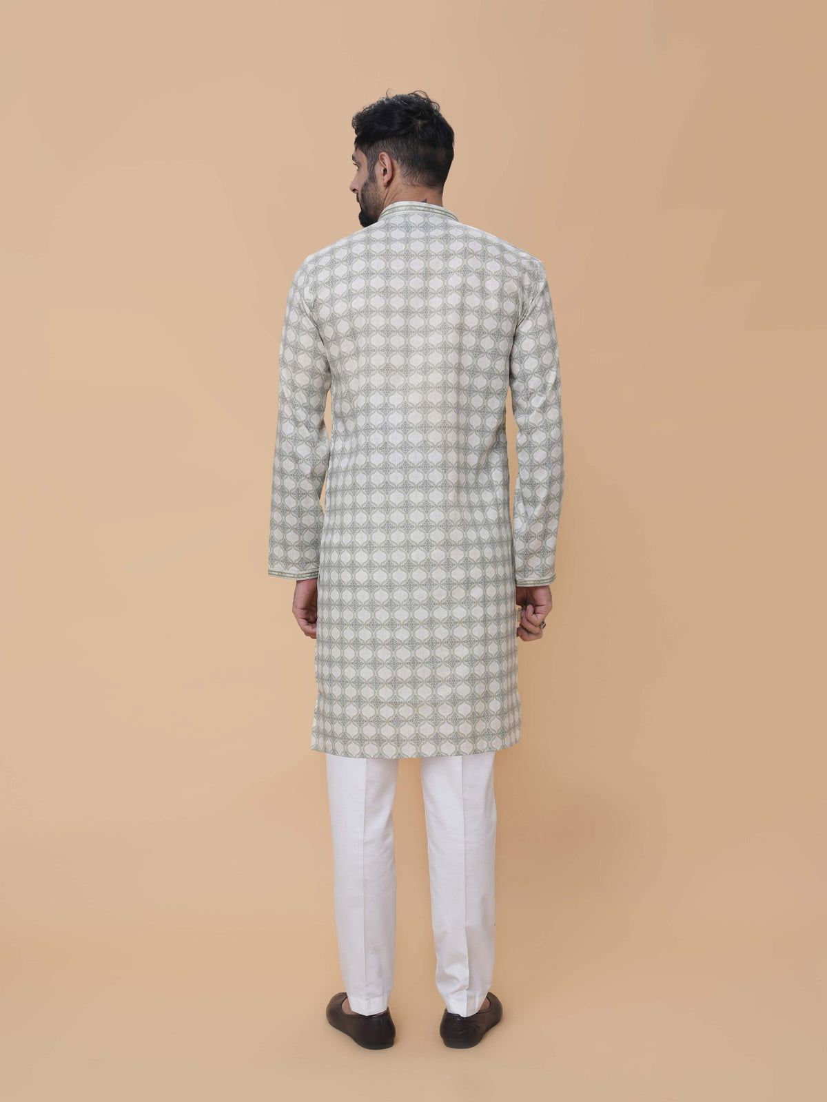 Pista Green Printed Kurta Pyjama