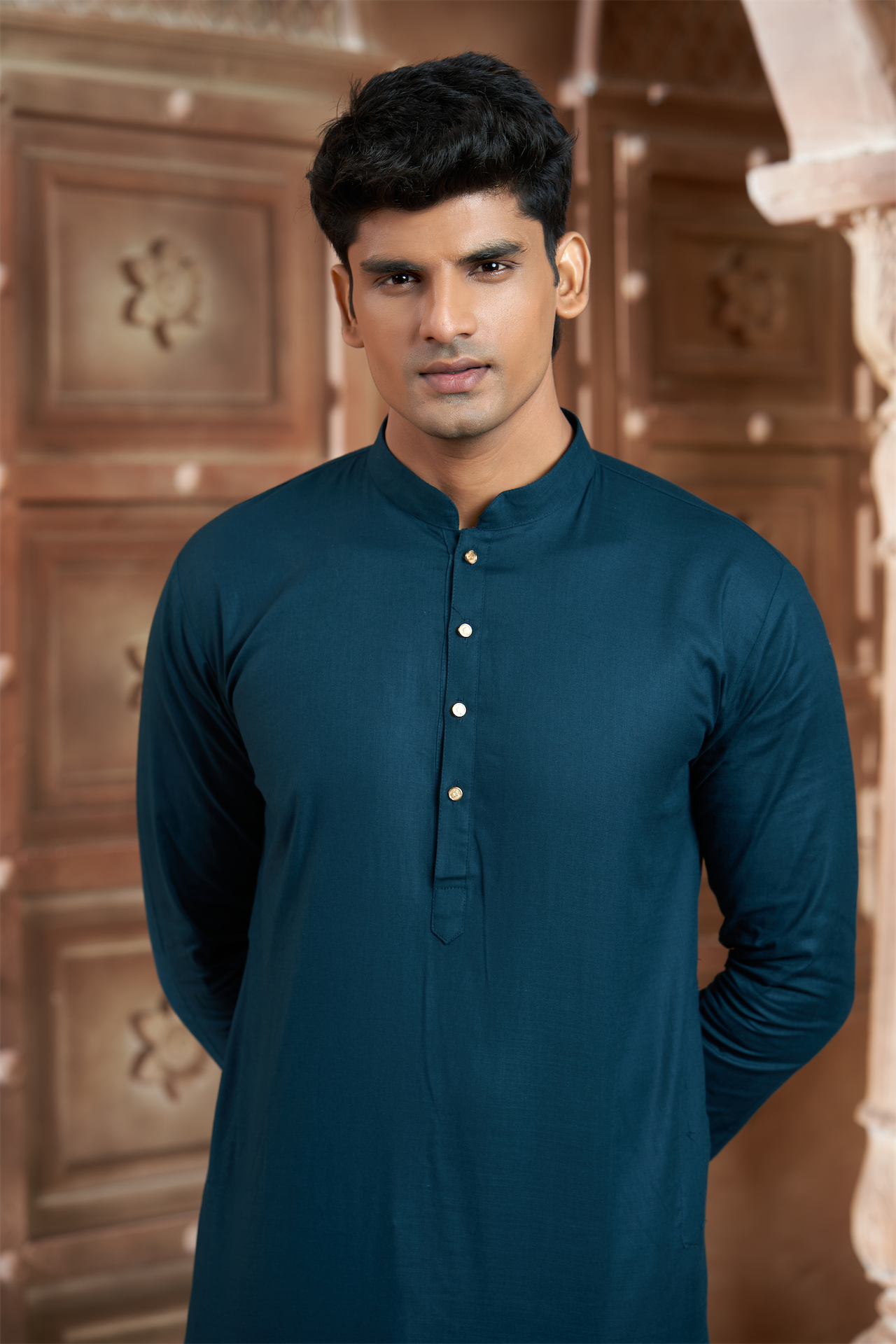 Bottle Green Pure Cotton Kurta with Matching Bottom