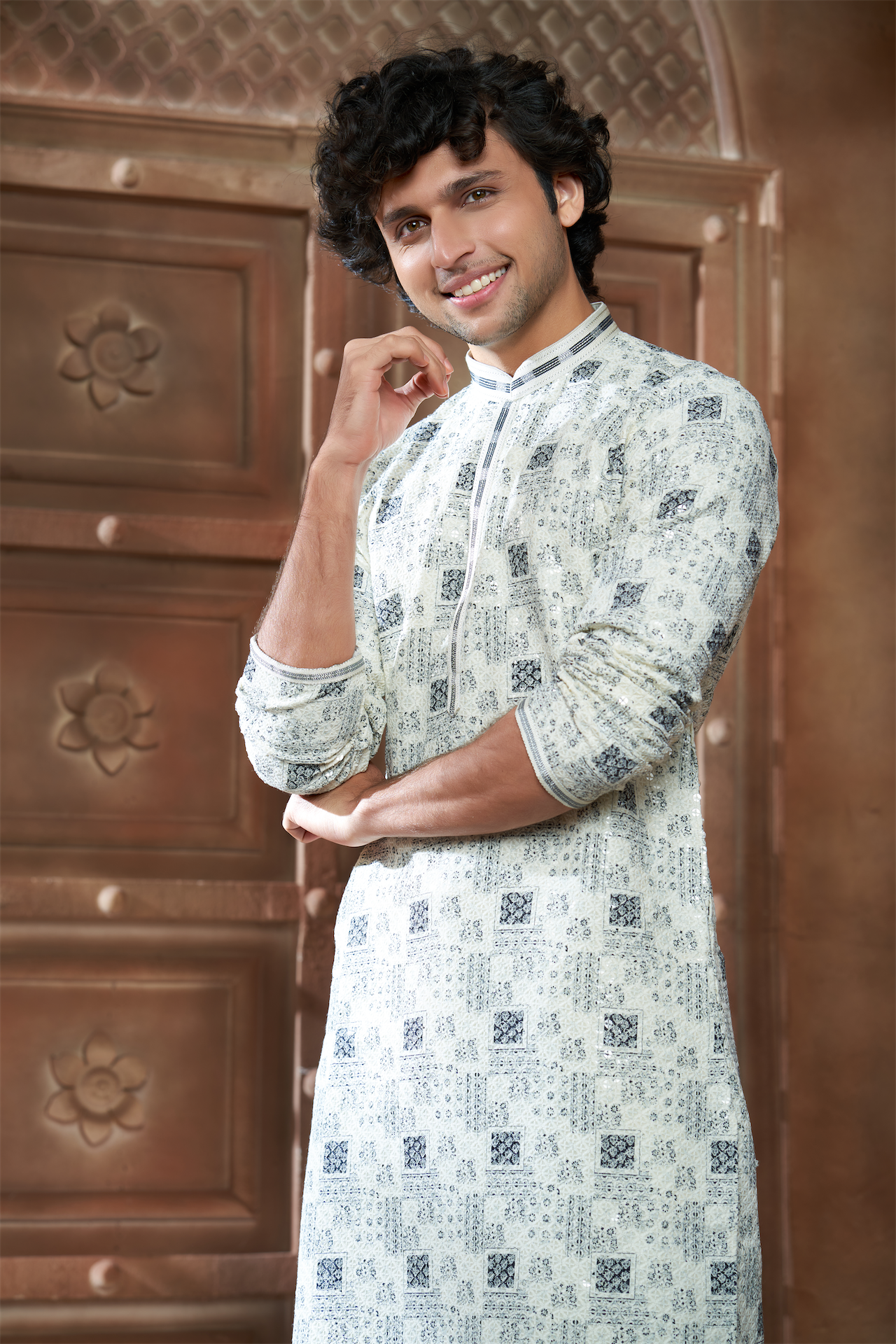 Black Rayon Printed Kurta Pyjama