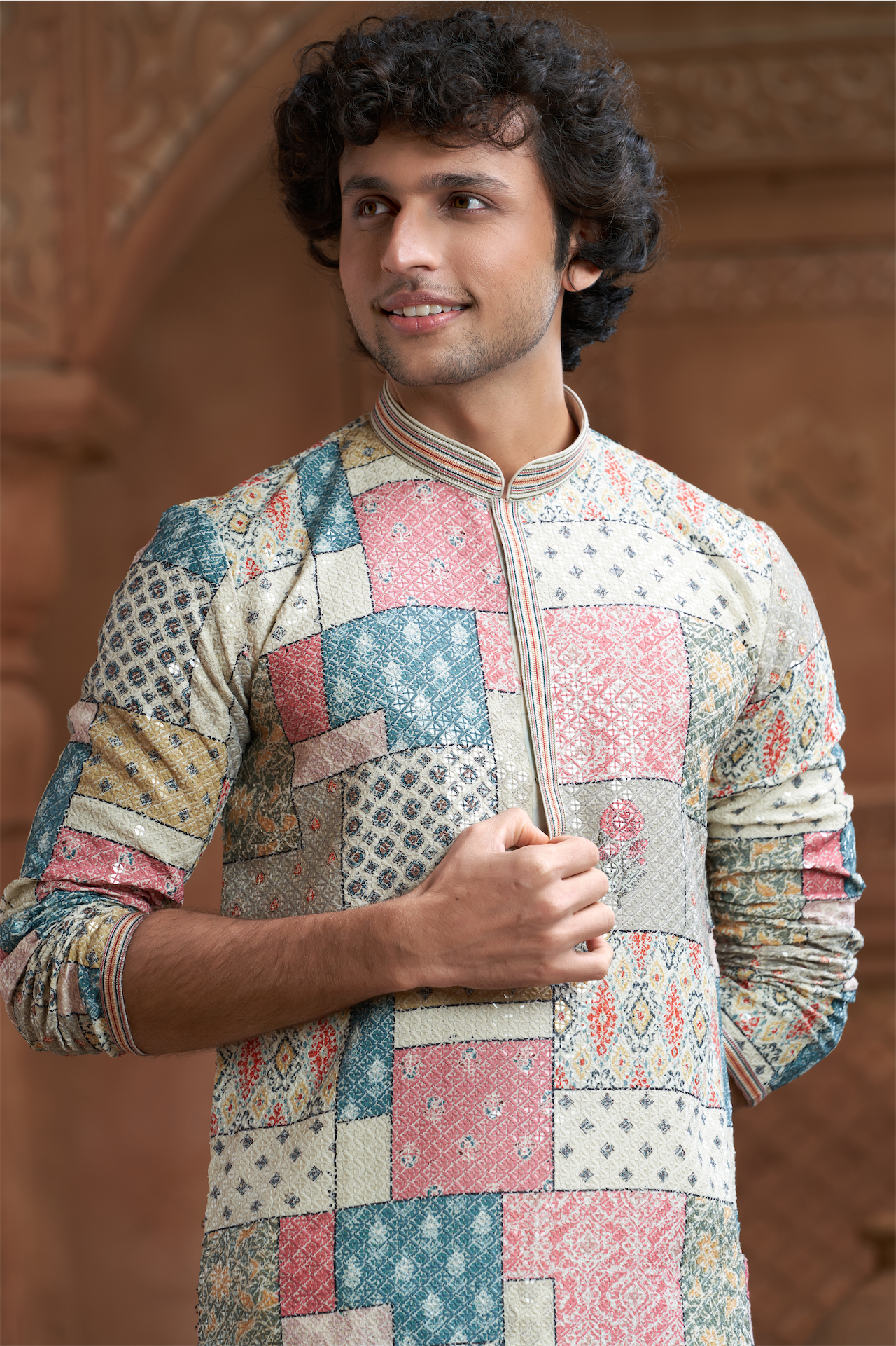 Multi-Coloured Rayon Printed Kurta Pyjama
