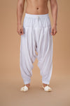 White Rayon Patiyala Plain Bottom