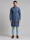 Gray Art Silk Plain Long Kurta for Casual Wear