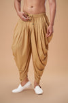 Gold Cotton Peshawari Plain Bottom