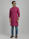 Dark Pink Art Silk Plain Long Kurta for Casual Wear