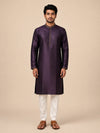 Wine Art Silk Jaquard Kurta Set Festive Wear