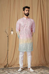 Pink Georgette Sequence and Embroidered Kurta Pyjama