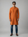 Mustard Art Silk Plain Long Kurta for Casual Wear
