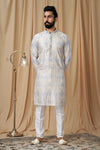 Gray Art Silk Sequence and Embroidered Kurta Pyjama