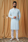 Firozi Georgette Embroidered Kurta Pyjama