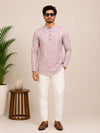 Onion Pink Cotton Printed Short Kurta
