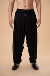 Black Georgette Semi-Afghani Plain Bottom