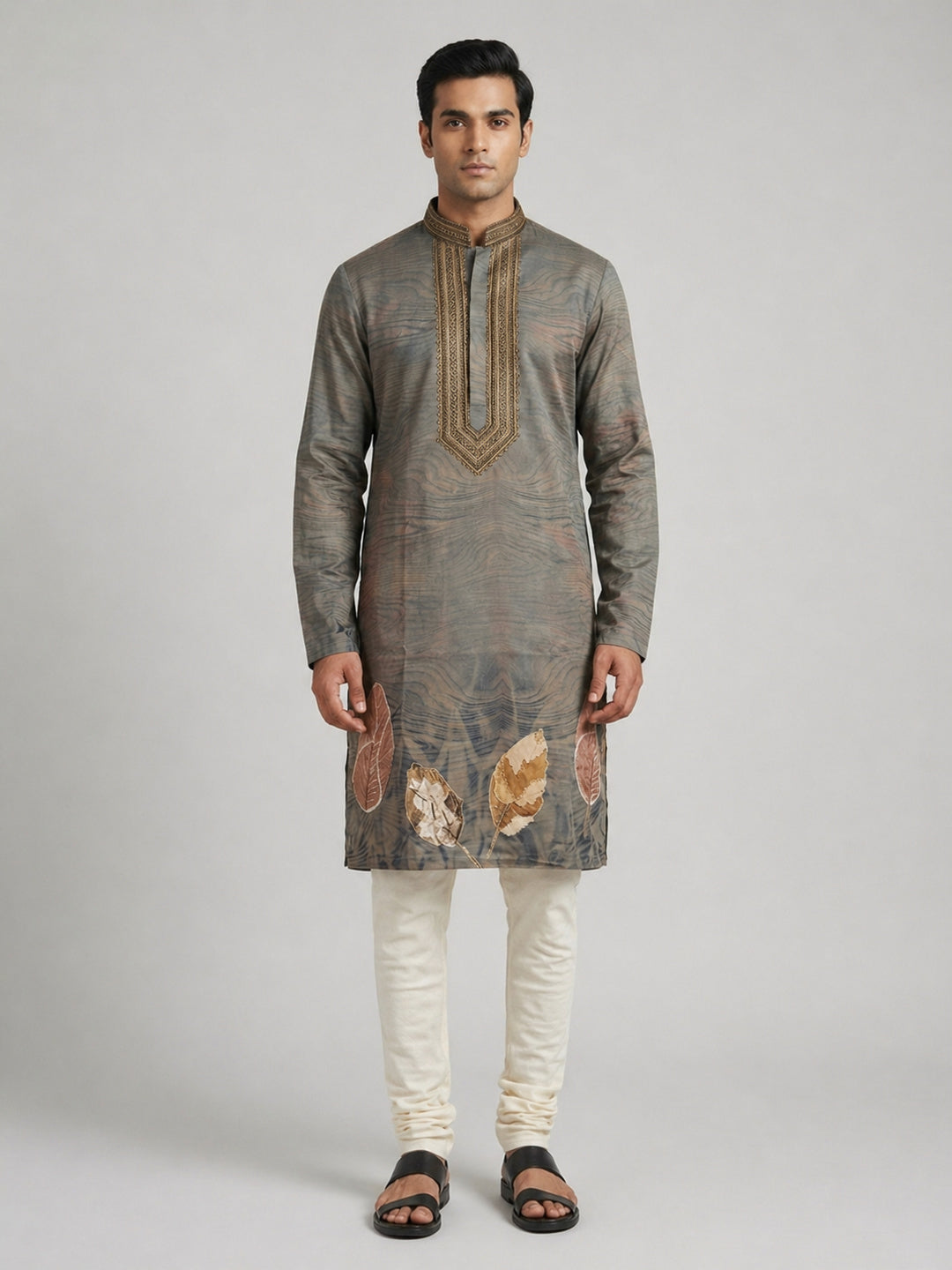 Mehendi   Art Silk  Foil Printed Kurta Set Festive Wear
