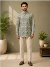 Moss Green Cotton Printed Short Kurta