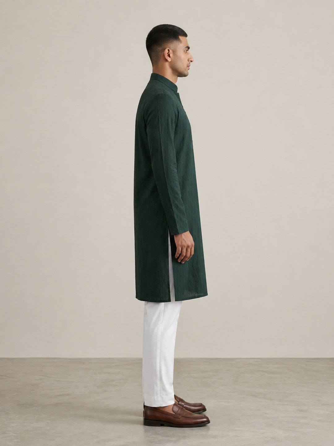 Teal Blue Rayon Plain Self Jaquard Kurta Set for Casual Wear