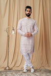 Beige Georgette Embroidered Kurta Pyjama
