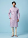 Lavender  Art Silk Jaquard Kurta Set Festive Wear