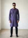 Purple Art Silk Plain Long Kurta for Casual Wear