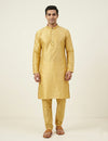 Lemon Yellow Art Silk Plain Kurta Set Festive Wear