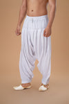 White Rayon Patiyala Plain Bottom