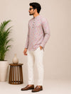 Onion Pink Cotton Printed Short Kurta