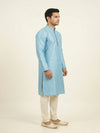 Sky Blue  Art Silk Jaquard Kurta Set Festive Wear