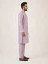 Lavender Art Silk Plain Kurta Set Festive Wear