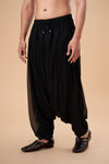 Black Georgette Afghani Plain Bottom