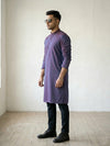 Purple Art Silk Plain Long Kurta for Casual Wear