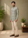 Moss Green Cotton Printed Short Kurta