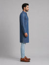 Gray Art Silk Plain Long Kurta for Casual Wear