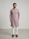 Onion Pink Rayon Plain Self Jaquard Kurta Set for Casual Wear