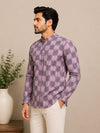 Onion Pink Cotton Printed Short Kurta