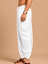 Off-White Art Silk Zari Border Dhoti with Dupatta Festive Wear