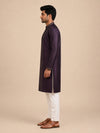 Wine Art Silk Jaquard Kurta Set Festive Wear