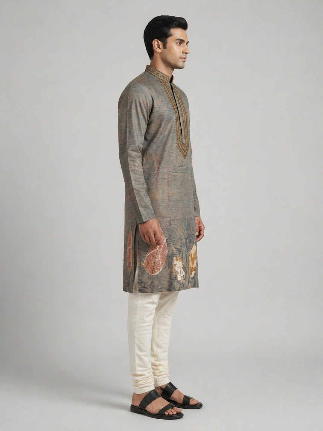 Mehendi   Art Silk  Foil Printed Kurta Set Festive Wear