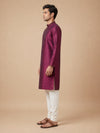 Maroon  Art Silk Jaquard Kurta Set Festive Wear