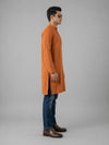 Mustard Art Silk Plain Long Kurta for Casual Wear
