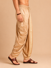 Gold Art Silk Zari Border Dhoti with Dupatta Festive Wear