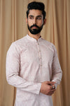 Baby Pink Art Silk Embroidered Kurta Pyjama