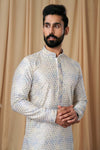 Gray Art Silk Sequence and Embroidered Kurta Pyjama
