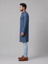 Gray Art Silk Plain Long Kurta for Casual Wear