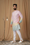 Pink Georgette Sequence and Embroidered Kurta Pyjama