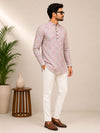 Onion Pink Cotton Printed Short Kurta